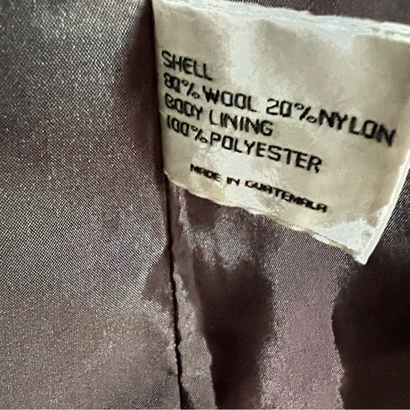 Larry Levine Chocolate Brown Wool Trench Coat Sz.10P - Picture 6 of 6